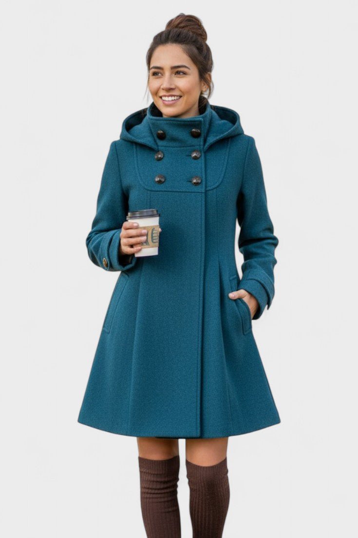 Lenka™ | Elegant frakke med hætte